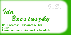 ida bacsinszky business card